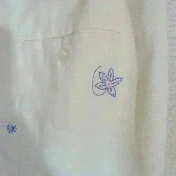 Carroll Reed Womems Linen Pants Size 10 Lined Embroidered Beach - Picture 7 of 13